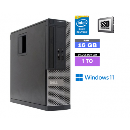 UC DELL OPTIPLEX 390 SFF PENTIUM G630 - Windows 11 - SSD 1 To - Ram 16 Go - N°280422 - GRADE B