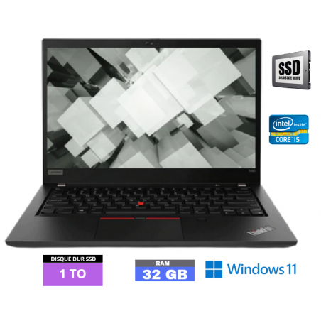 LENOVO T490 - GRADE B -  Core I5 - RAM 32 GO - SSD 1 TO - Windows 11 N°280430