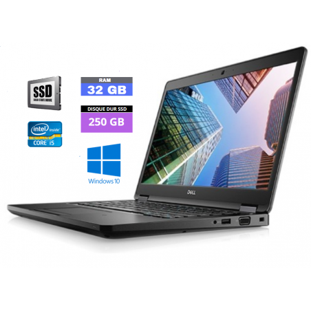 DELL LATITUDE E5490 - CORE I5 - Windows 10 - 32 GO RAM - SSD 250 GO - N°020509 - GRADE B