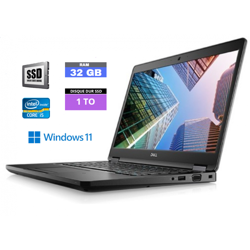 DELL LATITUDE E5490 - CORE I5 - Windows 11 - 32 GO RAM - SSD 1 TO
