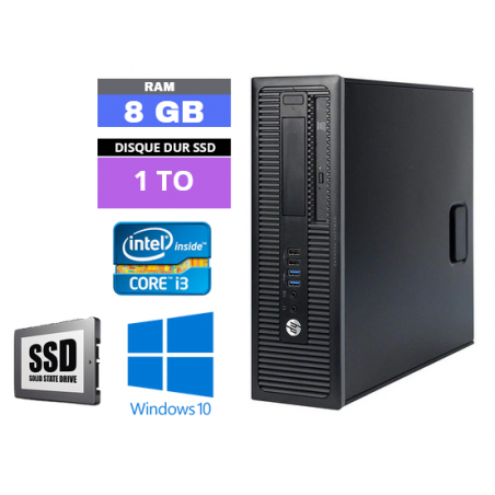 UC HP PRODESK 400 G1 DT - CORE I3 - SSD 1 To -  RAM 8 GO - WINDOWS  10 - N°050504 - GRADE B