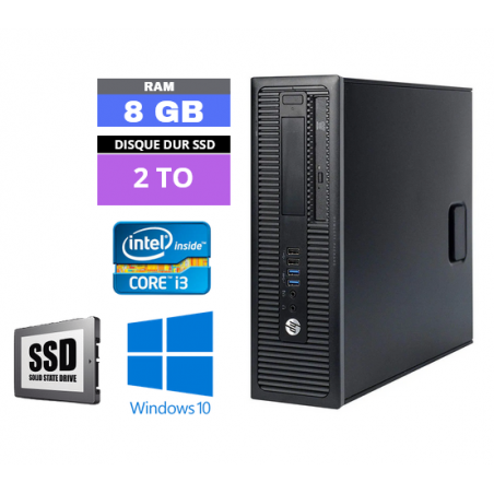 UC HP PRODESK 400 G1 DT - CORE I3 - SSD 2 To -  RAM 8 GO - WINDOWS  10 - N°050505 - GRADE B