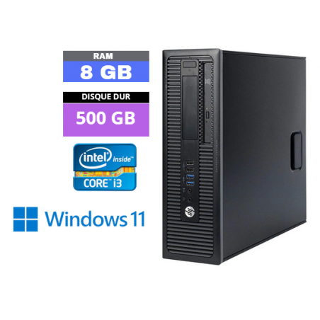 UC HP PRODESK 400 G1 DT - CORE I3 - HDD 500 Go -  RAM 8 GO - WINDOWS  11 - N°050506 - GRADE B