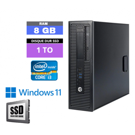 UC HP PRODESK 400 G1 DT - CORE I3 - SSD 1 To -  RAM 8 GO - WINDOWS  11 - N°050509 - GRADE B