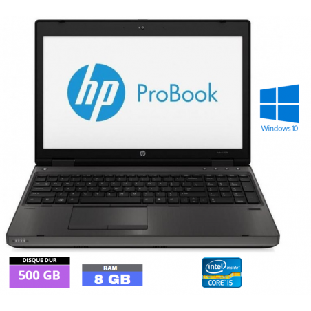 HP PROBOOK 6570B Sous Windows 10 - WEBCAM - Core I5 -Ram 8 Go - HDD 500 GO - GRADE B - N°050511