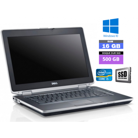 DELL E6430 Sous Windows 10 Core I5 - SSD 500 GO - Ram 16 Go- N°100507 - GRADE B