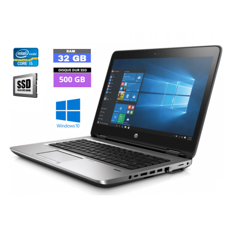 HP 640 G3 - Core I5 - Windows 10 - SSD 500 GO - Ram 32 GO N°230510 - GRADE B