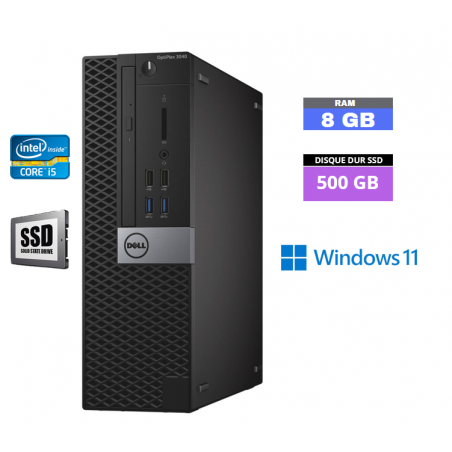 DELL 3040 SFF  Windows 11 - Core I5 -  SSD 500 Go  - Ram 8 Go - N°260516 - GRADE B