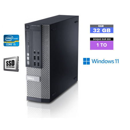 Dell 9020 SFF CORE-I5 - Ram 32 GO - SSD 1 TO Windows 11 N°260535 - GRADE B