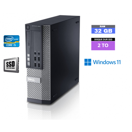 Dell 9020 SFF CORE-I5 - Ram 32 GO - SSD 2 TO Windows 11 N°260536 - GRADE B