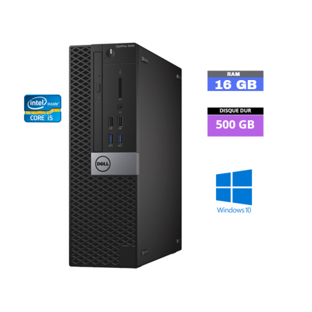 DELL 3040 SFF  Windows 10 - Core I5 -  HDD 500 Go  - Ram 16 Go - N°300501 - GRADE B