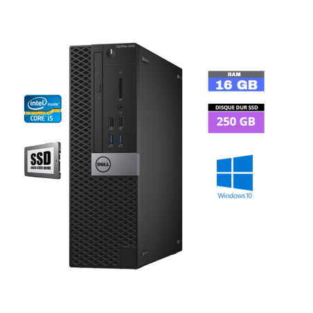DELL 3040 SFF  Windows 10 - Core I5 -  SSD 250 Go  - Ram 16 Go - N°300502 - GRADE B