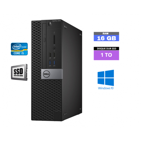 DELL 3040 SFF  Windows 10 - Core I5 -  SSD 1 To  - Ram 16 Go - N°300504 - GRADE B