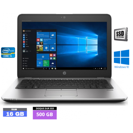 HP 820 G4 - RAM 16 GO - SSD 500 GO - Windows 10 - N°300519 - GRADE B