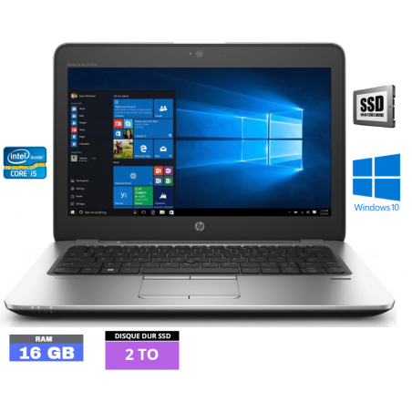 HP 820 G4 - RAM 16 GO - SSD 2 TO - Windows 10 - N°300521 - GRADE B