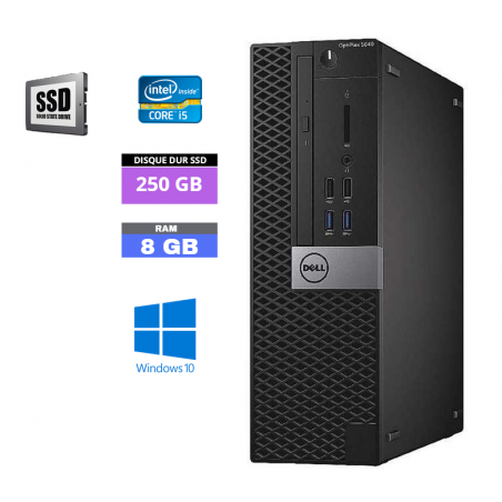 DELL 5040 SFF  Windows 10 - Core I5 -  SSD 250 Go - Ram 8 Go - N°310509 - GRADE B