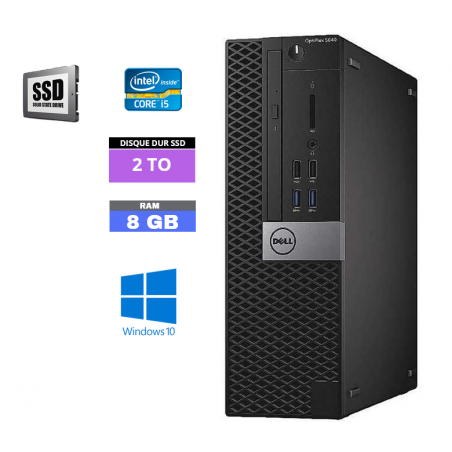 DELL 5040 SFF  Windows 10 - Core I5 -  SSD 2 To - Ram 8 Go - N°310512 - GRADE B