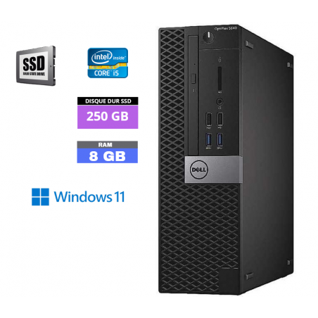 DELL 5040 SFF  Windows 11 - Core I5 -  SSD 250 Go - Ram 8 Go - N°310513 - GRADE B