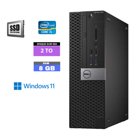 DELL 5040 SFF  Windows 11 - Core I5 -  SSD 2 To - Ram 8 Go - N°310516 - GRADE B