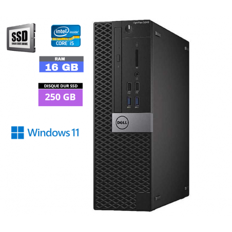 DELL 5040 SFF  Windows 11 - Core I5 -  SSD 250 Go - Ram 16 Go - N°010606 - GRADE B