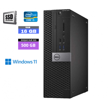 DELL 5040 SFF  Windows 11 - Core I5 -  SSD 500 Go - Ram 16 Go - N°010607 - GRADE B