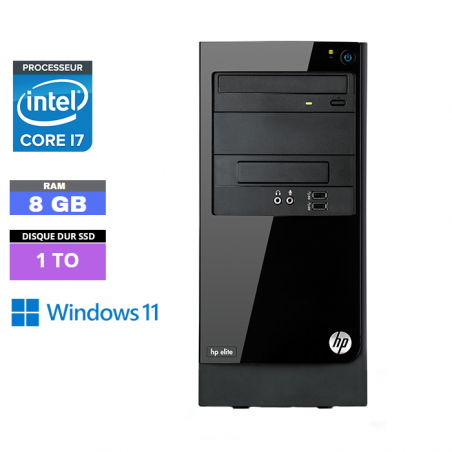 UC DE BUREAU TOUR HP ELITE 7500 I7 - RAM 8 GO - SSD 1 To - WINDOWS 11 - N°300606