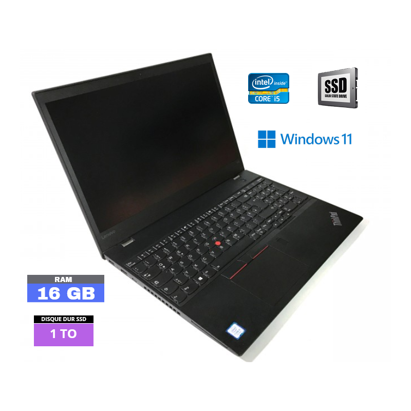LENOVO T550 - Core I5  - Windows 11 - SSD 1 To - Ram 16 Go - N°190701 - GRADE B