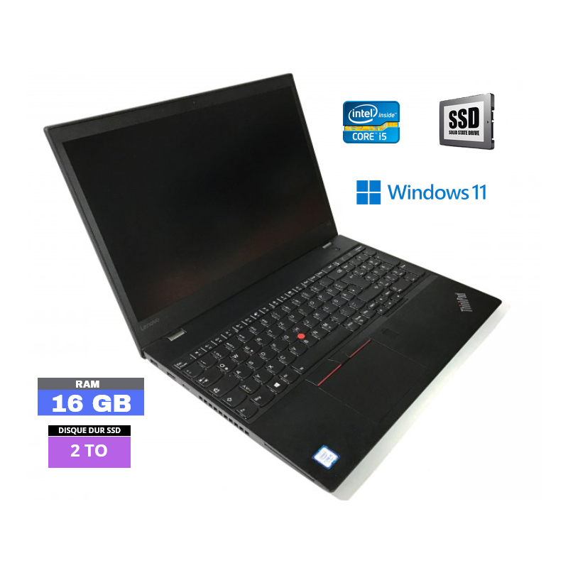 LENOVO T550 - Core I5  - Windows 11 - SSD 2 To - Ram 16 Go - N°190702 - GRADE B