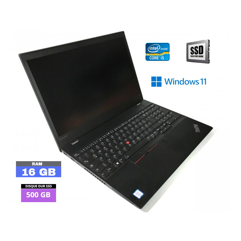 LENOVO T550 - Core I5  - Windows 11 - SSD 500 Go - Ram 16 Go - N°190703 - GRADE B