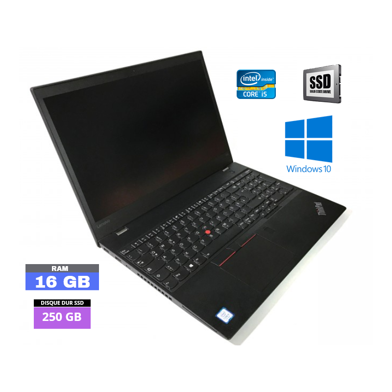 LENOVO T550 - Core I5  - Windows 10 - SSD 250 Go - Ram 16 Go - N°190705 - GRADE B
