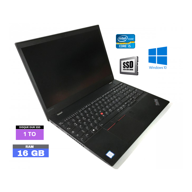 LENOVO T550 - Core I5  - Windows 10 - SSD 1 To - Ram 16 Go - N°190707 - GRADE B