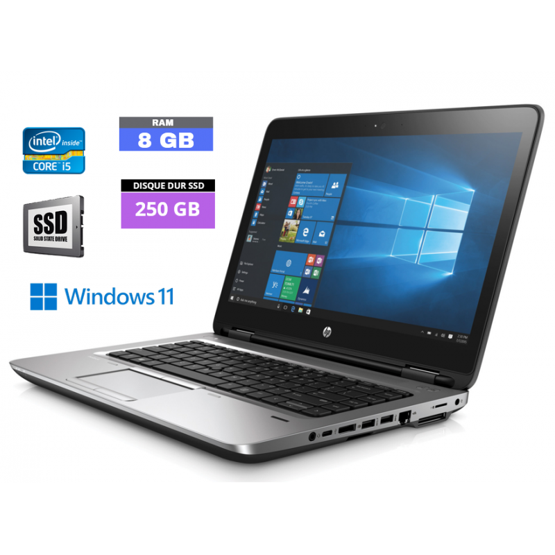 HP 640 G2 - Core I5 - Windows 11 - SSD 250 GO - Ram 8 GO N°250724 - GRADE D