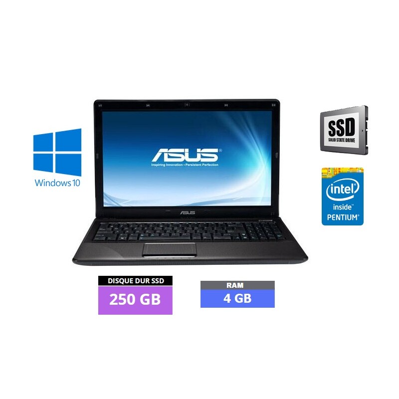 ASUS K52F - Intel Pentium - WINDOWS 10 - 4 GO RAM - SSD 250 GO - N°260701 - GRADE B