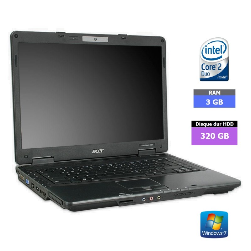 ACER TRAVELMATE 5730 - Windows 7 - Ram 2 Go - SSD 250 Go - GRADE B N°280702 ACER TRAVELMATE 5730 - Windows 7 - Ram 2 Go - SSD 250 Go - GRADE B N°280702