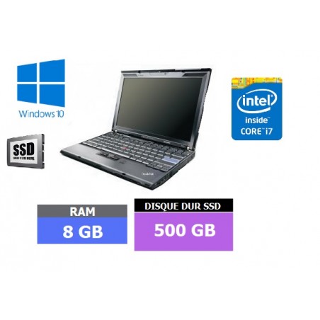 LENOVO X201 Core I7 - Windows 10 - SSD 500 GO - Ram 8 Go - N°280703 - GRADE B