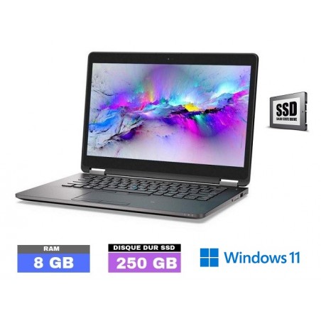 DELL E7470  - Windows 11 - SSD 250 Go - Core I7  - Ram 8 Go - N°040910