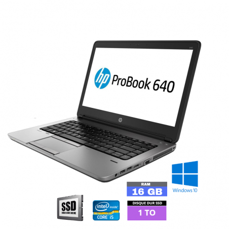 HP 640 G1 Core I5 - Sous Windows 10 - Ram 16 Go - SSD 1 To - N° 200420 - GRADE B