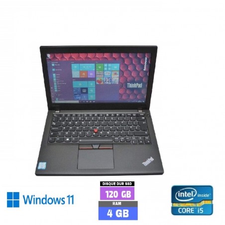 LENOVO THINKPAD X270 - Core I5 - Windows 11 - SSD 120 GO - Ram 4 Go - WEBCAM - GRADE C - N°110515