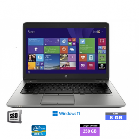 HP Elitebook 840 G3 - I5 6ème génération - 8Go RAM - Windows 11 - WEBCAM - SSD 250 GO - N°240429 - GRADE B