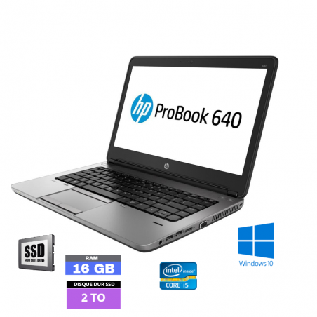 HP 640 G1 Core I5 - Sous Windows 10 - Ram 16 Go - SSD 2 To - N° 200421 - GRADE B