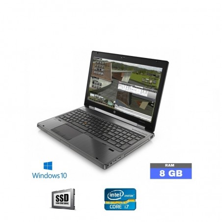HP ELITEBOOK 8570W sous Windows 10 - GRADE D -  Core i7 - 8Go RAM - SSD - N°071520