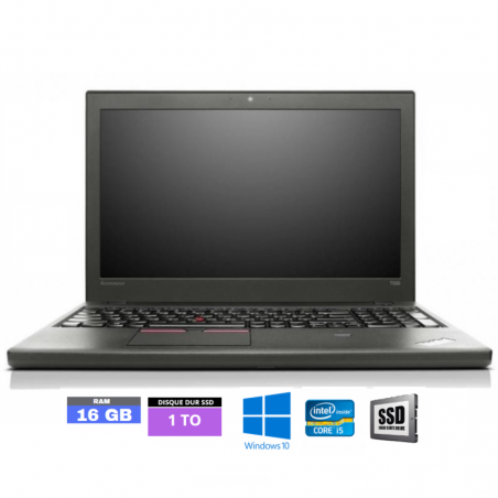 LENOVO T560 - Core I5 6EME GENERATION - WEBCAM - Windows 10 - SSD 1 To - Ram 16 Go - N°240413 - GRADE B