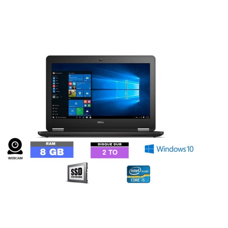 DELL E7270 Sous Windows 10 - Ram 8 Go-  Core I5 - SSD 2 TO  - N°061207 - GRADE B