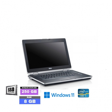 DELL E6430 Sous Windows 11 Core I5 - SSD 250 GO  -  Ram 8 Go- N°260112 - GRADE B
