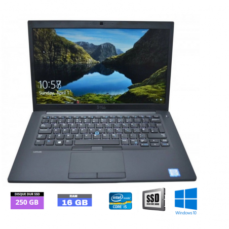 DELL LATITUDE E7480 Sous Windows 10 - SSD 250 Go - Core I5 6ème génération - Ram 16 Go - N°011501 - GRADE B
