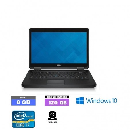 DELL LATITUDE E7240 Sous Windows 10 - WEBCAM - SSD 120 GB - Core I5 4E GENERATION - Ram 4 Go - N°100201 - GRADE B