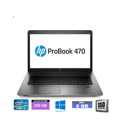 HP 470 G2 i3-Windows 10- RAM 8 go - SSD 250 go-n°23112315