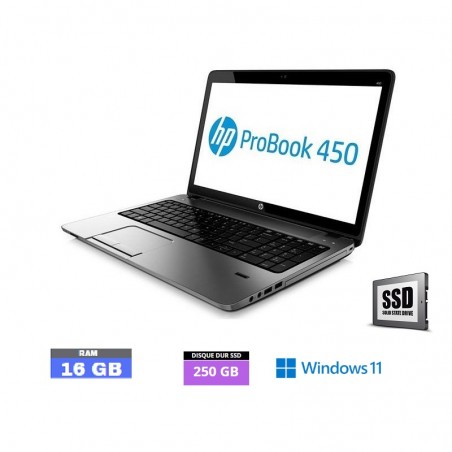 HP Probook 450 G1 Core i5 - SSD 250 go- 16Go RAM  sous Windows 11  - N°2611239 - GRADE B