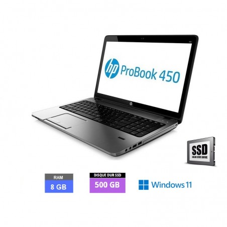 HP Probook 450 G1 Core i5 - SSD 500 go- 8Go RAM  sous Windows 11  - N°261122315 - GRADE B