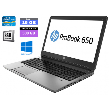 HP PROBOOK 650 G1 I5 - RAM 16 go - SSD 500 go - Windows 10 - N°2711231